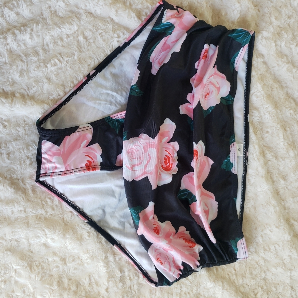 High waisted floral XL swim brief
